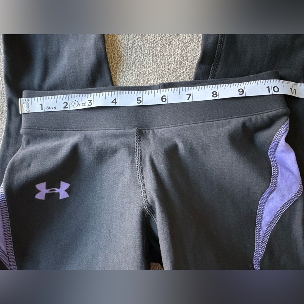 Under Armour ColdGear Compression Leggings Black Purple XS Warm Workout - Picture 10 of 10